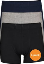 SCHIESSER 95/5 Essentials shorts (3-pack) - zwart - blauw en grijs - Maat: XL