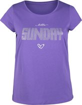 T-shirt 'Sunday' in zilverkleurige strassteentjes