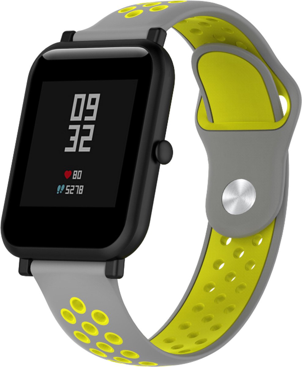 Sportband – geschikt voor Xiaomi Amazfit Bip (42mm) – grijs/geel