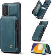 Voor Samsung Galaxy A52 4G / 5G CaseMe C20 Multifunctionele PC + TPU beschermhoes met houder & kaartsleuf & portemonnee (blauw)