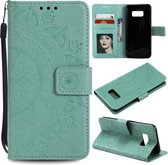 Voor Samsung Galaxy S10 5G Totem Bloem Reliëf Horizontale Flip TPU + PU Leren Case met Houder & Kaartsleuven & Portemonnee (Groen)