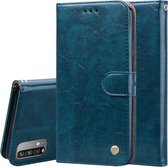 Voor Geschikt voor Xiaomi Redmi 9T Business Style Oil Wax Texture Horizontale Flip Leather Case met houder & kaartsleuven & portemonnee (blauw)