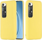 Voor Xiaomi Mi 10S effen kleur vloeibare siliconen valbestendige volledige dekking beschermhoes (geel)