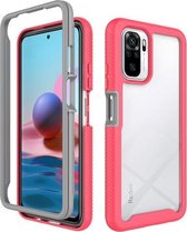 Voor Geschikt voor Xiaomi Redmi Note 10 Sterrenhemel Effen Kleur Serie Schokbestendige PC + TPU Beschermhoes (Rose Rood)