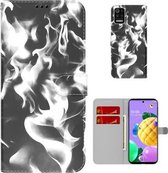 Voor LG K52/K62/Q52 Cloud Fog Pattern Horizontal Flip Leather Case met houder & kaartsleuf & portemonnee (zwart)