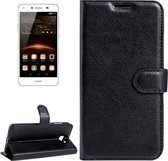 Voor Huawei Y5 II Litchi Texture Horizontale Flip Leren Case met Magnetische Gesp & Houder & Kaartsleuven & Portemonnee (Zwart)