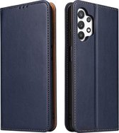 Voor Samsung Galaxy A32 5G Fierre Shann PU Lederen Textuur Horizontale Flip Lederen Case met Houder & Kaartsleuven & Portemonnee (Blauw)