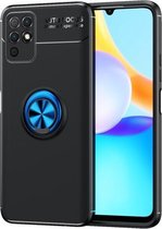 For Honor Play5T metalen ringhouder 360 graden roterende TPU-hoes (zwart + blauw)