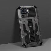 Voor OPPO A94 4G Vanguard Warrior All-inclusive tweekleurige schokbestendige TPU + pc-beschermhoes met houder (zwart)