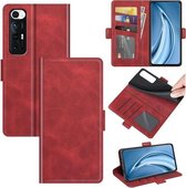 Voor Xiaomi Mi 10S Dual-side magnetische gesp Horizontale flip lederen tas met houder & kaartsleuven & portemonnee (rood)