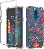 Voor LG Aristo 4+ 2 in 1 hoog transparant geverfd schokbestendig PC + TPU beschermhoes (kleine bloemen)