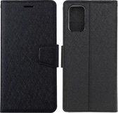 Voor Samsung Galaxy A51 Zijden Textuur Horizontale Flip Leren Case met Houder & Kaartsleuven & Portemonnee & Fotolijst (Zwart)