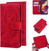 Voor OPPO Realme X7 Pro 5G Tiger Embossing Pattern Horizontale flip lederen tas met houder & kaartsleuven & portemonnee (rood)