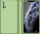 Voor Huawei nova 5 Pro effen kleur imitatie vloeibare siliconen rechte rand valbestendige volledige dekking beschermhoes (matcha groen)