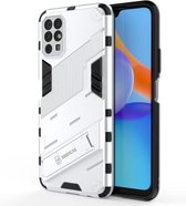 For Honor Play 5T Punk Armor 2 in 1 PC + TPU schokbestendig hoesje met onzichtbare houder (wit)