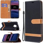 Voor Nokia G20 Kleuraanpassing Denim Textuur Horizontale Flip Leren Case met Houder & Kaartsleuven & Portemonnee & Lanyard (Zwart)