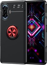 Voor Geschikt voor Xiaomi Redmi K40 Gaming metalen ringhouder 360 graden roterende TPU-hoes (zwart + rood)