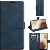 Voor Samsung Galaxy A22 4G Retro Kalfspatroon Gesp Horizontale Flip Leren Case met Houder & Kaartsleuven & Portemonnee (Blauw)