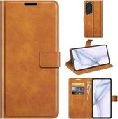 Voor Huawei P50 Retro Kalfspatroon Gesp Horizontale Flip Leren Case met Houder & Kaartsleuven & Portemonnee (Geel)