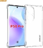 Voor Huawei P50 Pro Hat-Prince ENKAY Clear TPU Soft antislip Cover Shockproof Case
