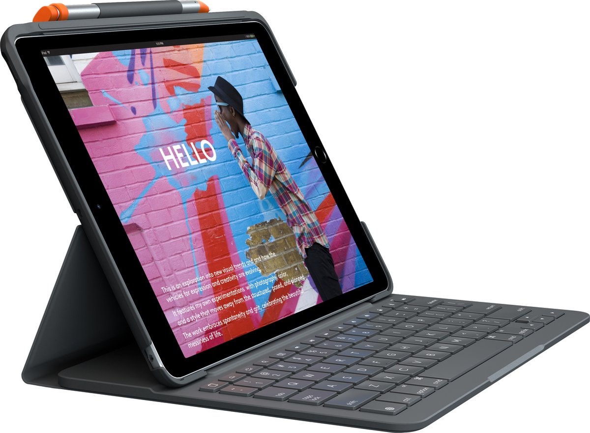 Logitech Slim Folio Apple iPad (2020)/(2019) Toetsenbord Hoes QWERTY
