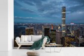 Behang - Fotobehang Wolkenkrabber - Nacht - Architectuur - New York - Breedte 600 cm x hoogte 400 cm
