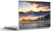 Laptop sticker - 15.6 inch - Zee - Berg - Nieuw-Zeeland - 36x27,5cm - Laptopstickers - Laptop skin - Cover