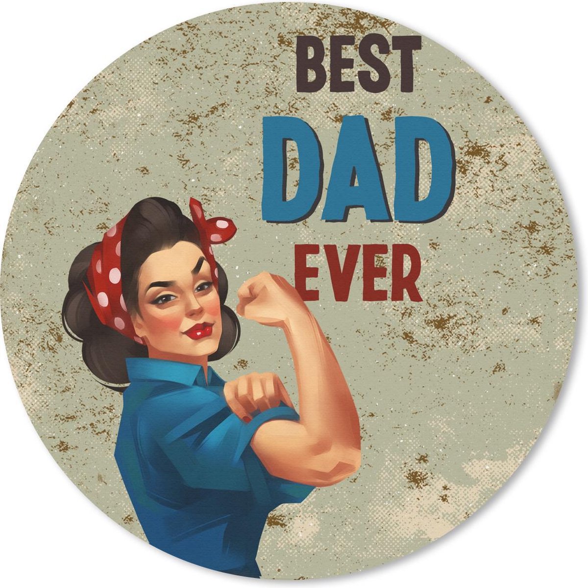 Muismat rond 30x30 cm - Mousepad Papa - Quotes - Best dad ever - Spreuken - Ronde muismatten