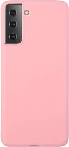 Solid hoesje Geschikt voor: Samsung Galaxy S21 Plus Soft Touch Liquid Silicone Flexible TPU Rubber - licht roze