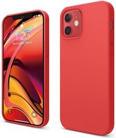 Solid hoesje Soft Touch Liquid Silicone Flexible TPU Rubber - Geschikt voor: iPhone 12 Pro - rood