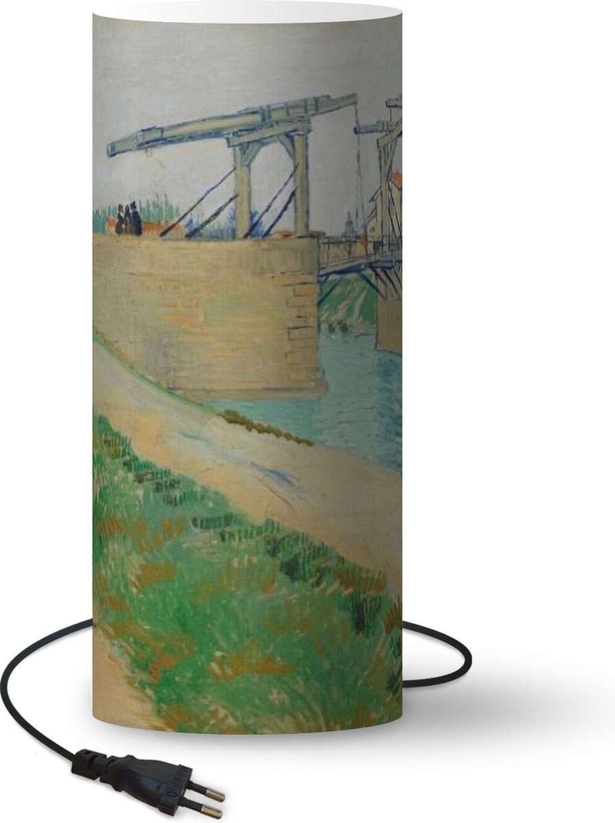 Lamp - Nachtlampje - Tafellamp slaapkamer - De brug van Langlois - Vincent van Gogh - 70 cm hoog - Ø29.6 cm - Inclusief LED lamp