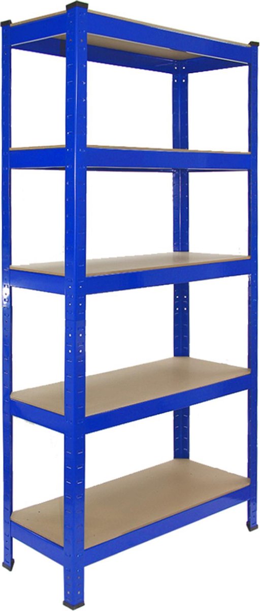 3 x T-rax Stellingkasten - 75x30x150 cm - 100% boutloos - Draagkracht: 150 kg per plank - opbergrek metaal - blauw