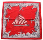Boerenzakdoek Oud Nederland - 54 x 54 cm - Zakdoeken rood - Zakdoeken katoen - Zakdoek aan beide zijden bedrukt