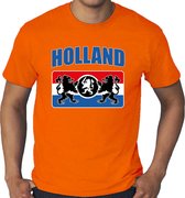 Grote maten oranje t-shirt met een Nederlands wapen Holland / Nederland supporter EK/ WK voor heren XXXXL