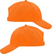 2x stuks 6-panel oranje baseball caps/petjes - Holland supporters - Koningsdag