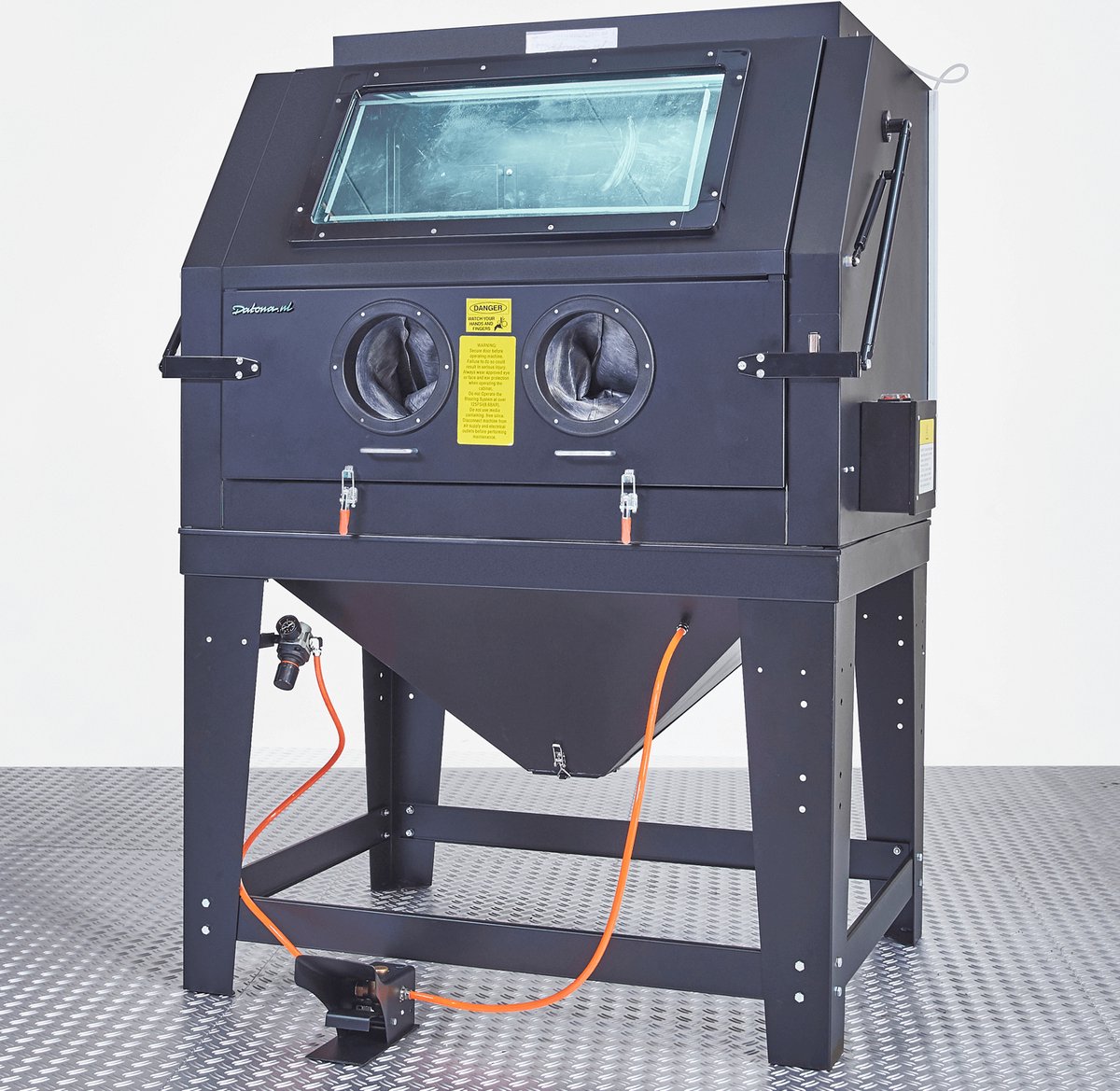 Datona® Straalcabine met afzuiging - 1000 liter - Zwart