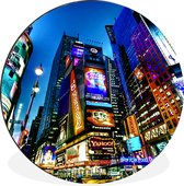 Times Square le soir Cercle mural aluminium