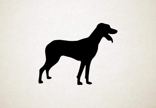 Silhouette hond - Greek Harehound - Griekse Harehound - L - 75x96cm - Zwart - wanddecoratie
