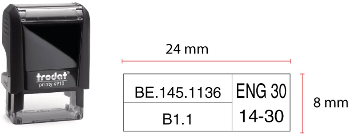 Tekstplaatje Trodat Printy 4910