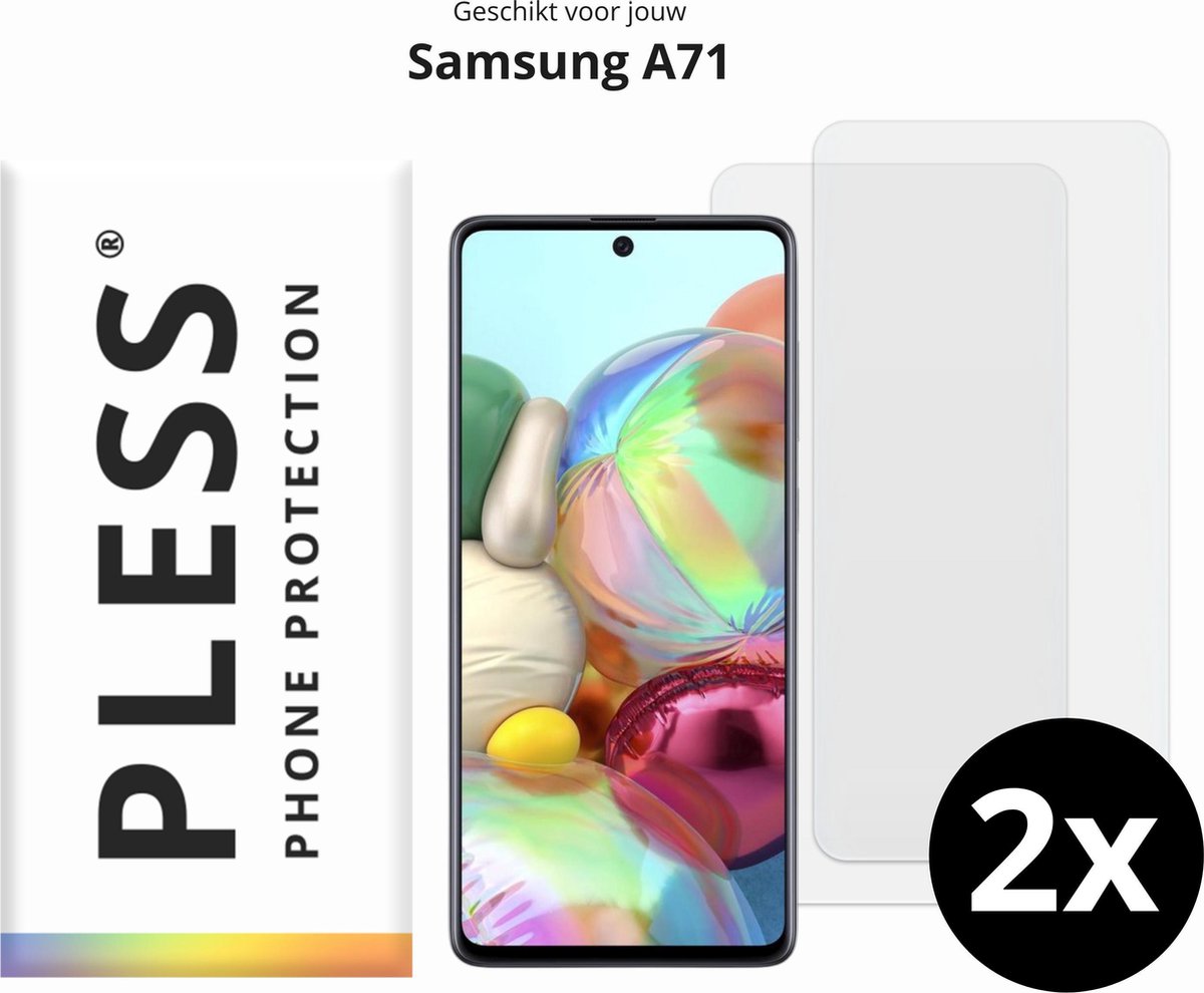 Samsung A71 Screenprotector Glas - 2x - Pless®