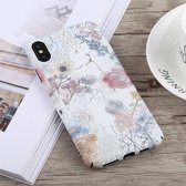 Luminous Watercolor Flower Pattern PC beschermhoes voor iPhone XS Max