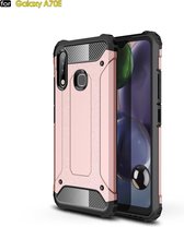 Voor Galaxy A70e Magic Armor TPU + PC-combinatiehoes (rosÃ©goud)