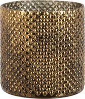 J-Line Windlicht Ruit Glas Goud/Bruin