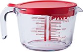 Tasse à mesurer Prepware Pyrex Classic - Comprend un couvercle - Verre borosilicaté - 1 litre - Transparent