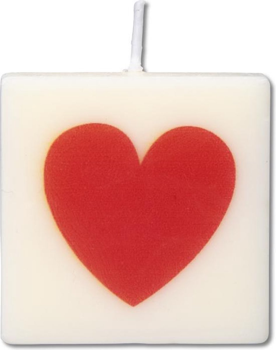 Paper dreams Letter Kaarsje - hartje rood Wit met Rood