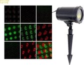 LED-lichtprojector 8 sets IP44 + RODE / GROENE afstandsbediening