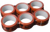 Specipack Breekbaar Tape Oranje / Zwart verpakking van 6 stuks PP Acryl
