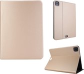 Voor iPad Pro 11 inch (2020) Spanning Platbinding Stretchleer + TPU-beugel Beschermende holster met slaapfunctie (goud)