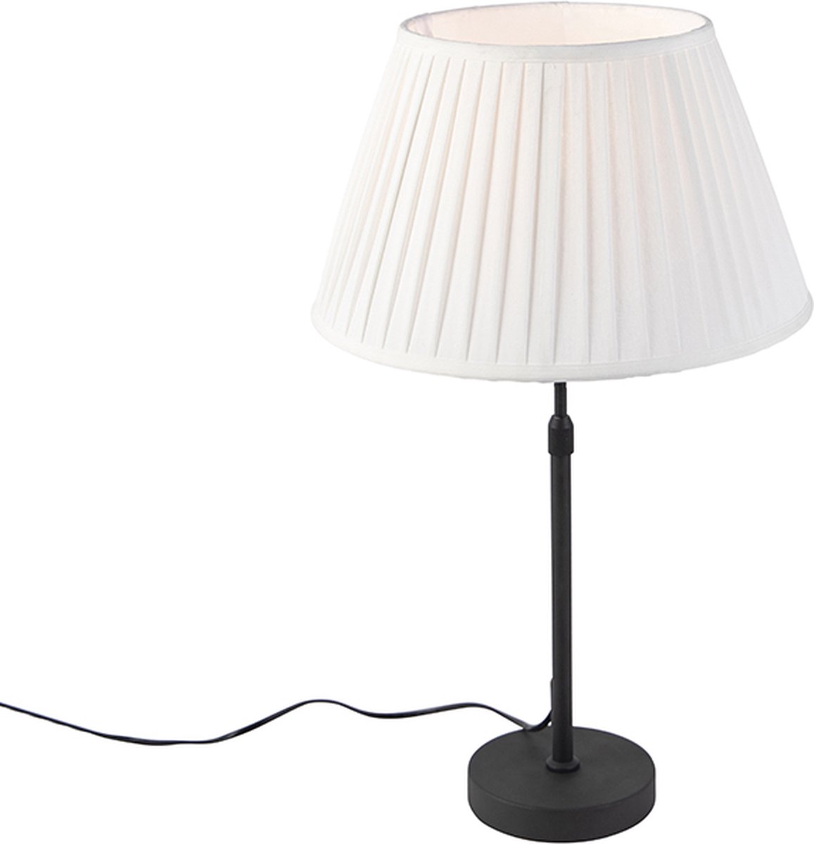 QAZQA parte - Landelijke Tafellamp met kap - 1 lichts - H 690 mm - Wit - Woonkamer | Slaapkamer | Keuken