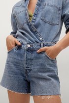 Mango Broek Denim Short Met Gerafelfde Zomen 17030110 Tm Dames Maat - W40